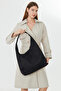 Black Suede Look Women's Shoulder Bag: Stylish and Spacious Everyday Bag Models - 2