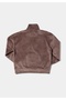 Regular Fit Polo Neck Embroidered Women's Brown Sweatshirt - 6