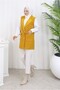 Bucket Pon Pon Fabric with Pocket Cover Crossbody Collar 4 Button Vest - 5