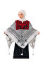 Shawl Palestinian Traditional Embroidered Kefiye Patterned Tassel Women's Shawl 140X140 cm - 2