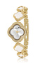 Clover Patterned Women's Wristwatch Gold White Color Pl-1559B1X - 3