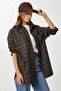Kareli Oversized Lumberjack Shirt Ldz0049 Brown Khaki - 2