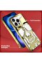 for iPhone 16 Pro Max Skull Hollow Shockproof Case (Gold) - 5