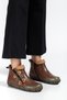 Genuine Leather Soft Soled Women's Brown Green Daily Sports Boots - 3