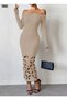 New Season Women's Long Sleeve Imported Crepe Madonna Collar Floral Cut Dress - 3
