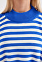1222 Slit Poncho Sweater - F. Cobalt - 5