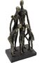 ديكور - منحوتة عائلية تجريدية حديثة، بلمسة نهائية برونزية، مجموعة تماثيل صغيرة مزخرفة - 3