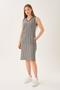 Striped V-Neck Thick Strap Dress - 3