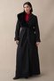 Black Cashmere Coat with Fur Collar, Fur Lining and Belt - 3