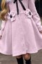 Girl's Fur Collar Powder Cashmere with Floral and Diamond Stone Detail on the Front - 6