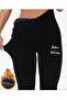 Larosa Black Stitch-Free Fleece Inside Thermal Standard Size Winter Leggings