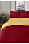 100% Cotton Akfil Double-Sided Duvet Cover Set Double Size 200X220 cm Burgundy Yellow - 4