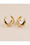 Trevia Triple Look Half Hoop Steel Earrings - 3