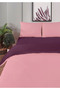 100% Cotton Akfil Double-Sided Duvet Cover Set Double Size 200X220 cm Purple Pink - 4