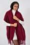 Women's Soft Textured Thick Shawl Scarf 1311 - Burgundy - 4