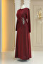 Simge Abiye Elbise Bordo - 4