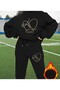 Abstract Heart Printed Sweatshirt Set (Minimal)