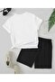 Leopard Print Cherry Printed T-Shirt and Shorts Set - 2