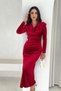 Women Draped Velvet Dress with Stone Detail Nbk4371