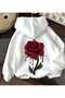 Melting Red Rose Printed Hoodie