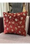 Tapestry Woven Linen Burgundy Color Piped Throw Pillow Cover 43X43Cm - 4