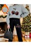 Parıltılı Cherry Printed Sweatshirt Set
