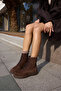 Parvini Women's Brown Real Suede Boots - 2