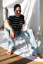 Raw Hem High Waist Light Blue Straight Jeans - 4