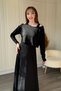 Modal Fabric Boat Neck Double Black Dress Set