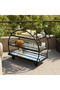 FFD 3-Tier Round Arched Bar Cart – Glass Shelves, Welded Metal Frame, 1.3cm Black 80x40x90cm - 6