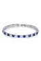 Blue Silver Color Zircon 16 cm Interlocking Bracelet for Women Valentine's Day and Birthday Gift