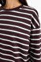 100% Cotton Loose Fit Striped Sweatshirt F7758Ax25Au - 5
