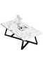 White Marble Stone Top Sleek Design Coffee Table For Modern Living Room Sofa Table 100 CM - 2