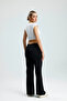 Slit Detailed Leg Premium Puff Scuba Elastic Waist Pocketed Trousers - 7