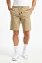 Men's Solid Cotton Outdoor Shorts-Khaki- 17 Year