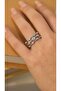 Silver Zircon Stone Triple Appearance Adjustable Ring - 2