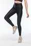Women's High Waist Shiny Stretch Fabric Sports Leggings – Black