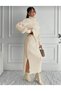 Women's Knitwear Set Turtleneck Sweater + Slit Skirts / Winter Knit Two-Piece Set - 2