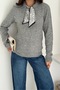 Ribbon Detailed Soft Textured Knitwear Sweater Aw25Kz0077 - 7