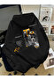 Lowkey Street Aesthetics Speed Car Printed Black Tracksuit Set