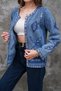 Ethnic Pattern Sequin Embroidered Jeans Denim Vintage Jacket - 5