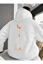 سويت شيرت Moon Climbing Orange Minimal مطبوع بغطاء رأس