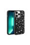 حافظة ATA Linea متوافقة مع هاتف iPhone 13 Pro Max بتصميم حجر لامع - أسود