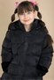 Girl's Inflatable Coat Furry Black Detachable Hood Zippered - 3