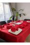 Colber Stripe Detailed Worry-Free Tablecloth Dinner Set for 12 People 26 Pieces - Table 160X220