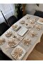 Colber Stripe Detailed Worry-Free Tablecloth Dinner Set for 12 People 26 Pieces - Table 160X220 - 3