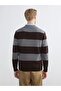 Rmz Gi̇yi̇m Farkiyla Devrik Roba Collar Striped Men's Knitwear Sweater - 7