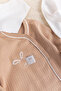 2-Piece Long Sleeve Baby Girl/Boy Jumpsuit Set with Rabbit Figure - 4