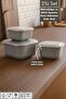 Set of 3 Microwave and Freezer Compatible Square Storage Containers - 600ml, 1100ml, 1800ml - Bpa Free