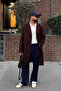 Men's Regular Fit Buttoned Pocketed Winter Lined Classic Plum Long Cashmere Coat - 5
